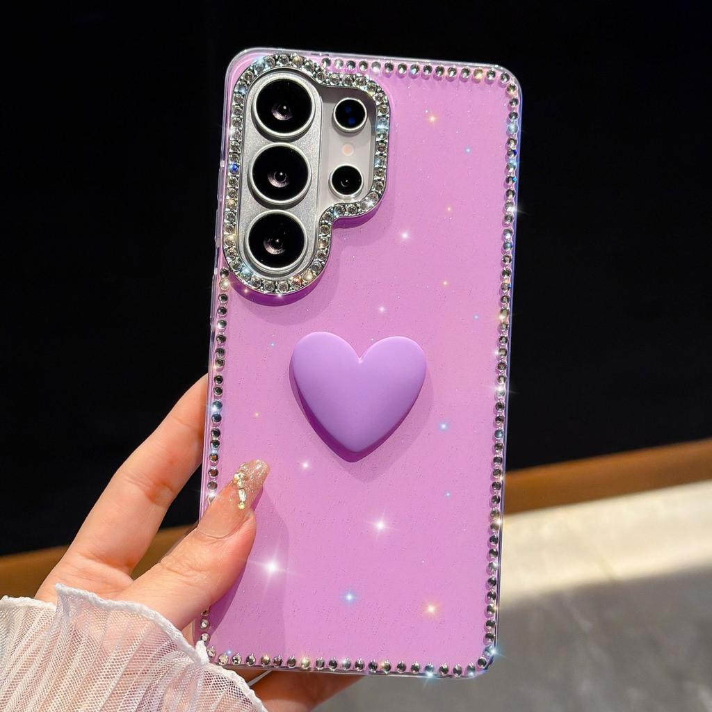 Korean Flash Diamond Samsung S11Ultra Mobile Phone Case Apple 11Promax Color Big Love Protective Case