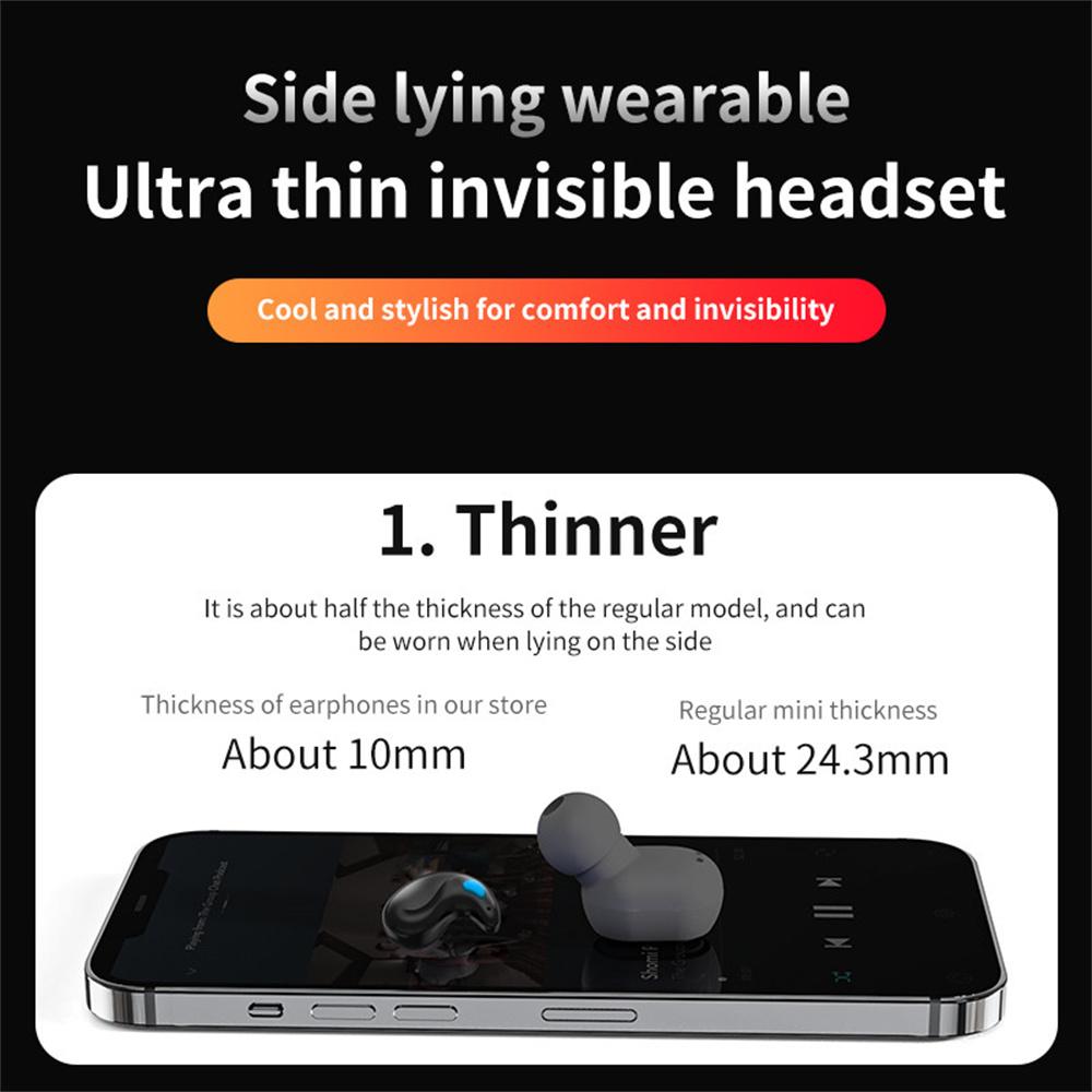 Nowe bezprzewodowe słuchawki X55 Invisible Sleep True Mini Bluetooth 5.3 Ukryte słuchawki Słuchawki douszne z mikrofonem Redukcja szumów basowych Zestawy słuchawkowe stereo HiFi