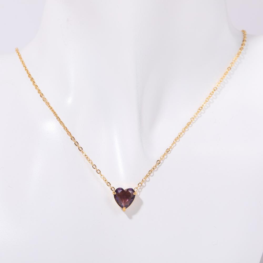Necklaces for women ins style December Birth Stone Necklace Love Month Stone Stainless Steel Jewelry