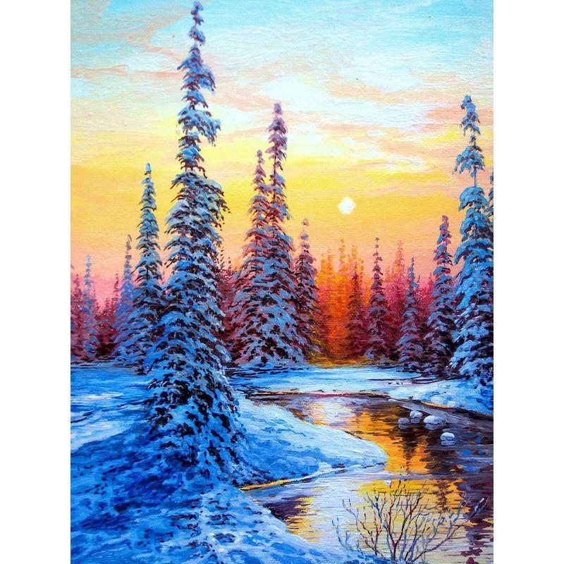 

CHENISTORY Painting by numbers For Adults Sunset Landscape Drawing On Canvas Gift DIY Pictures By Number Kits Home and decoratio 20x30cm no frame
