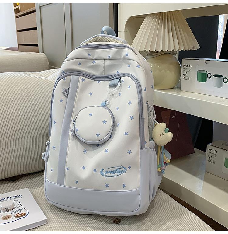 Schoolbag Korean new cute backpack versatile fresh ins lightweight large-capacity backpack star college student first school bag