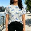 Women's Whale Collection Short Sleeve T-Shirt Minimalist Style,Soft & Breathable,Ideal for Casual Daily & Date Wear