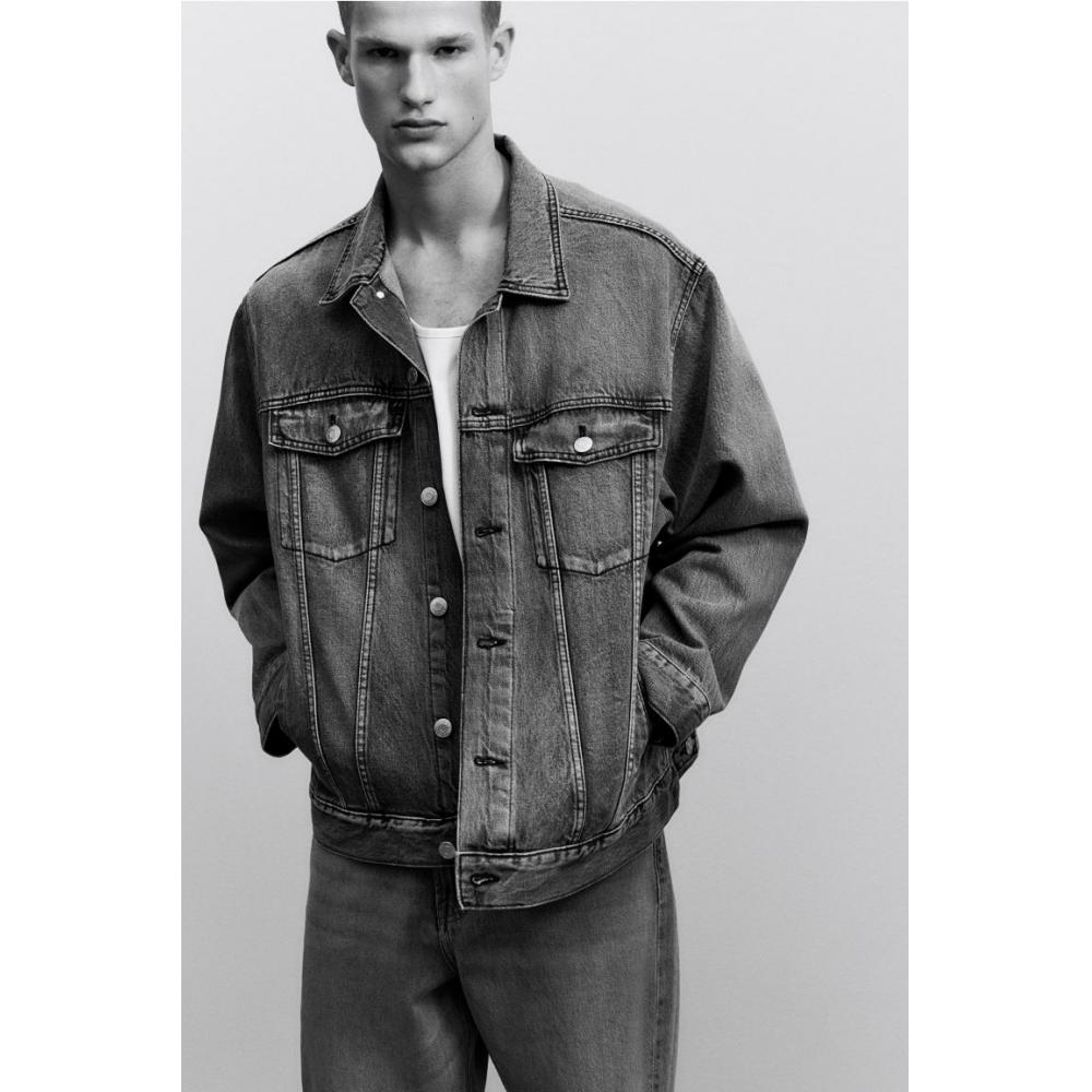 H&M Lockere Jeans Denim Grau