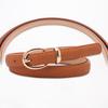 Elegant Synthetic Leather Waist Belt With Metal Buckle For Office And Casual Outfits