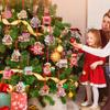 Weihnachtsdekorationen Holz Bunt Lebkuchenhaus Dekorationen Weihnachtsbaumschmuck Heimaufhänger Handgemachte Weihnachtssets