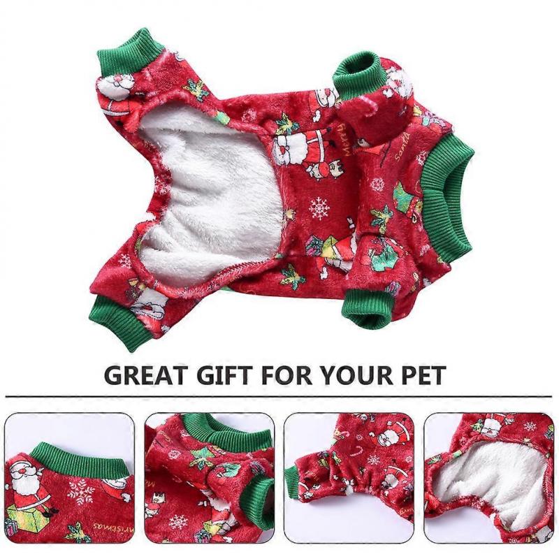 Christmas Pet Clothing Four-Legged Fleece Clothes for 3Pcs