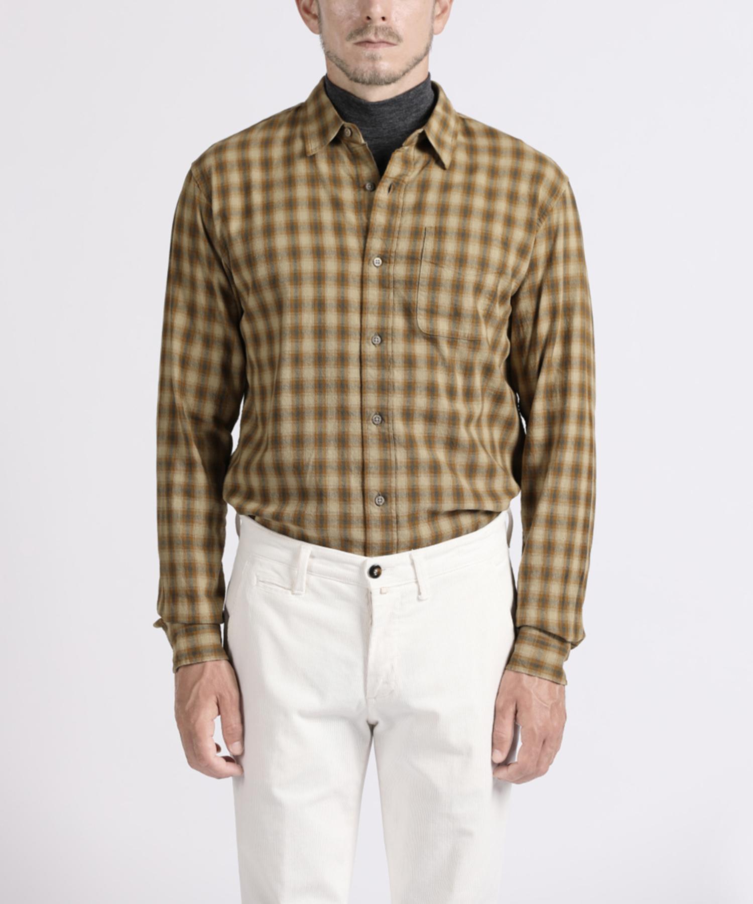 Panicalle Beige Wood Check Shirt Beige/Xl