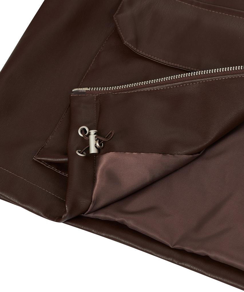 Ironyporno Whiteline 86-Iro086 [Renewal] Cruelty-Free Single Collared Leather Jacket Brown