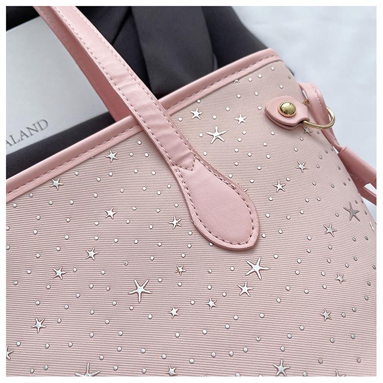 New Large Capacity Star Print Women Tote Underarm Shoulder Handbag