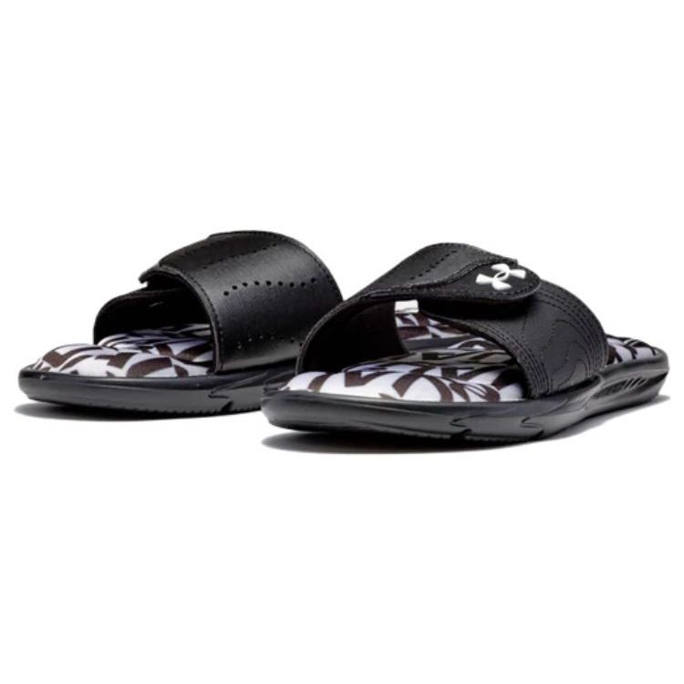 Under Armour  Ignite 6 Graphic Footbed Slide Halo Grey Black Women Sneakers 3023767-105