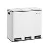SONGMICS Recycling Bin, 3 x 18 L Triple Kitchen Bin, 3 Compartment Pedal Bin with Soft-Close Lids, Plastic Inner Buckets, and Handles, White
