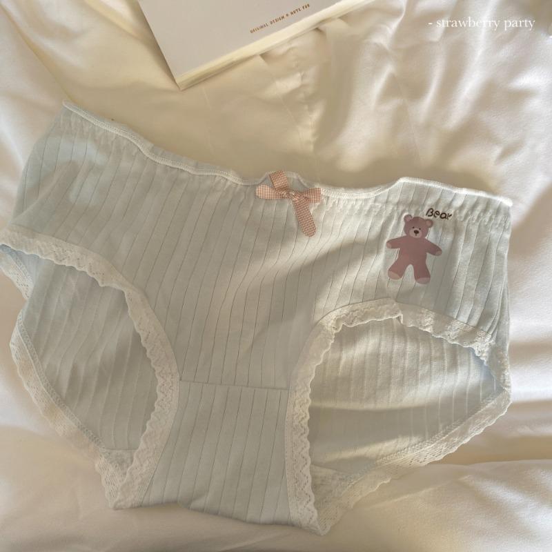 

Трусы из чистого хлопка с нитками, симпатичные, для девочек, со средней талией, нижнее белье для девочек, трусики XL