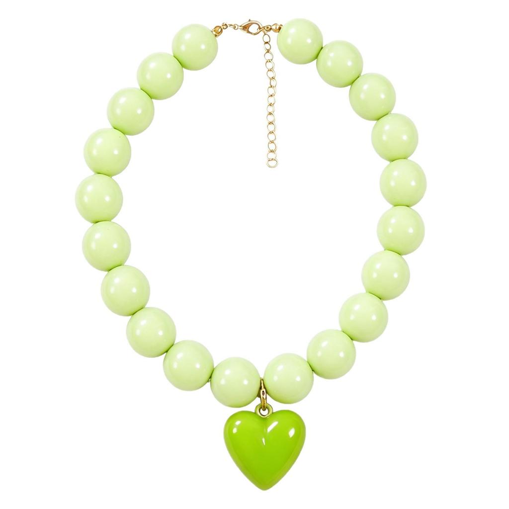 Bohemian Geometric Beaded Necklace with Detachable Heart Pendant for Women