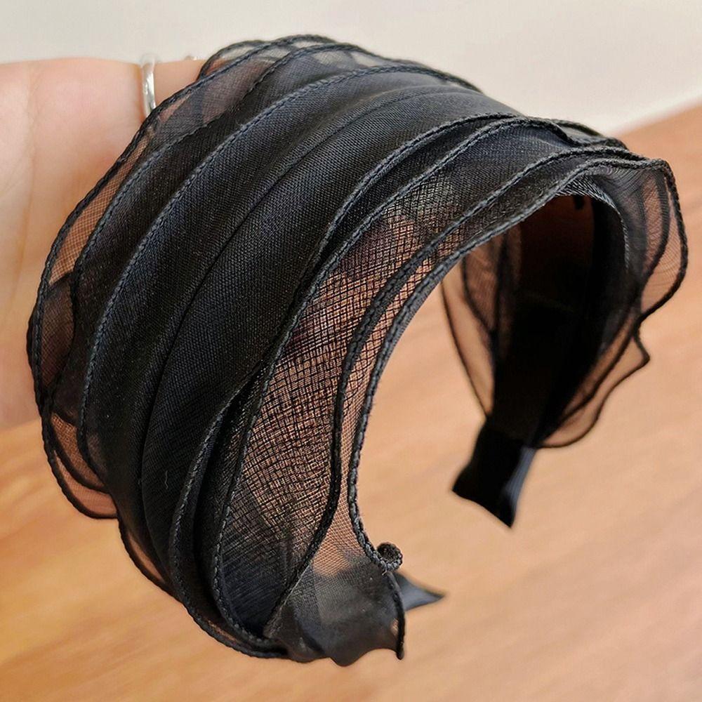 Organza Yarn Hair Hoop Wide Headband Fashion Hair Accessories  for Women Girls