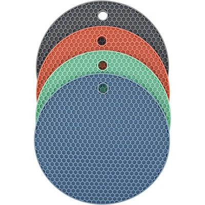 4 PCS Silicone Trivet Mats | Food Grade BPA-Free | Heat Resistant Non-Slip Hot Pads for Kitchen | Multi-Functional Pan Protectors