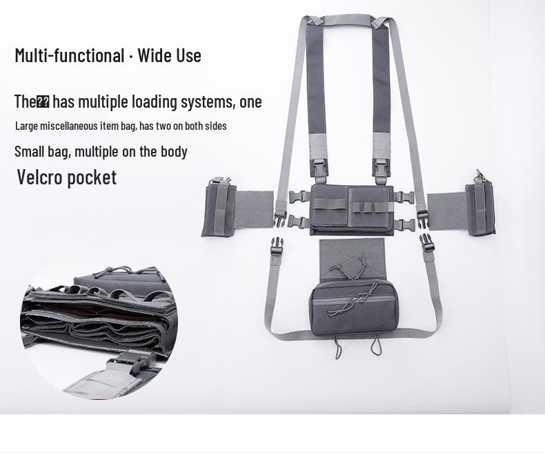 Nylon Tactical Molle Multifunctional Chest Rig - Military Fan CS Field Double Shoulder MK3 Abdominal Rig