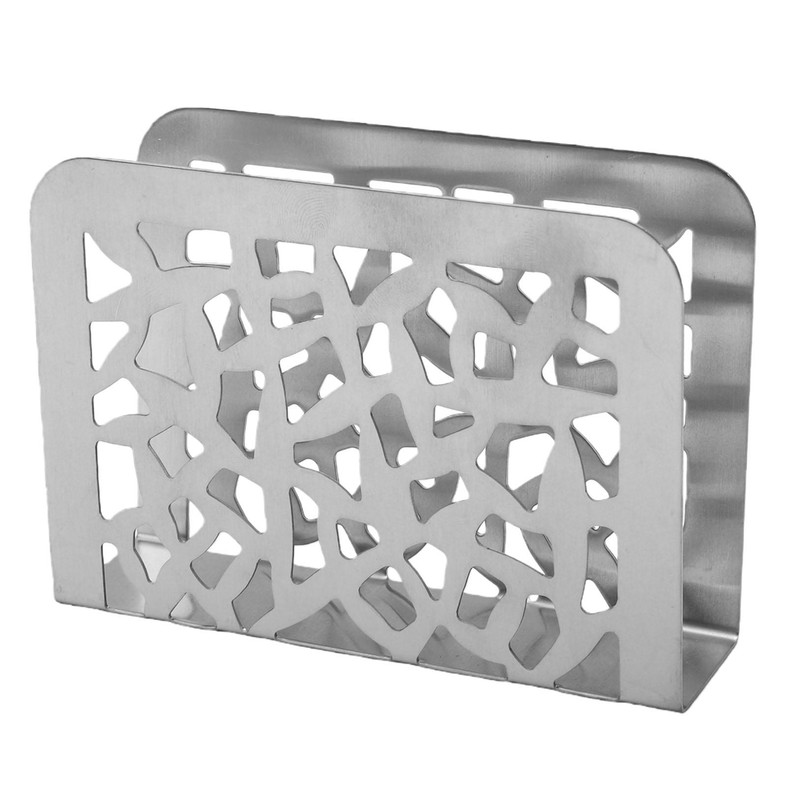 Tabletop Napkin Holder Stainless Steel Hollowed Metal Paper Napkin Holder Tissue Dispenser for Kitchen Countertop Bar