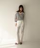 ANOTHER OFFICE WOMEN W. Sailor Silk Open-Collar Knit (White-Navy)