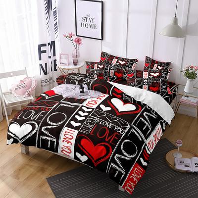 Red Sexy Red Lips Duvet Cover And Pillowcase Set ,Kiss Love Letter Twin Size Quilt Cover For Women Girl Teen ,Bedspread Cover