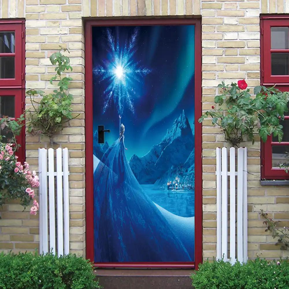 Retro Themed Kitchen Decoration PVC Door Sticker - a Festive Door Decoration That Can Be Easily Removed, Suitable for Kitchen, Guest Room