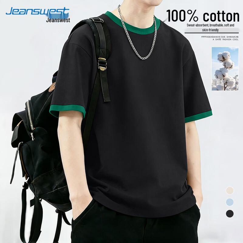 

Jeanswest Men s Loose Fit Cotton Short Sleeve T-Shirt L