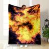 Fiery Explosion with Swirling Yellow, Orange, and Black Flame Patterns. for All Seasons Blanket Lunch Break Throw Gift