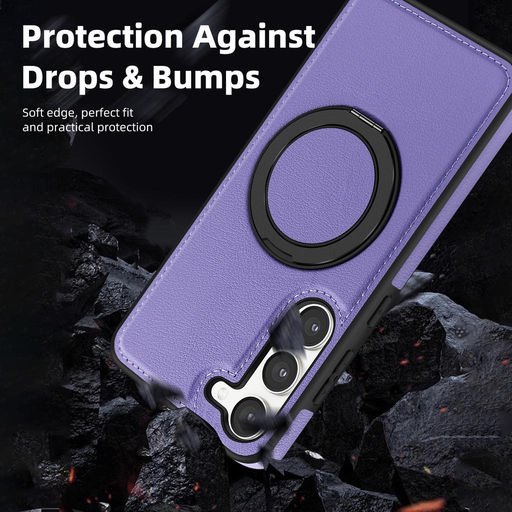 Etui na Samsunga Galaxy S23+ z pierścieniową podpórką, kompatybilne z MagSafe, tylna okładka ze skóry PU