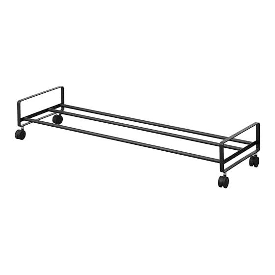 Yamazaki Jitsugyo 1623 Pull-Out Shoe Rack with Casters, Black W83.5 x D27.5 x H14.5cm (Including Casters) Tower Shoe Rack Bottom Storage Wagon