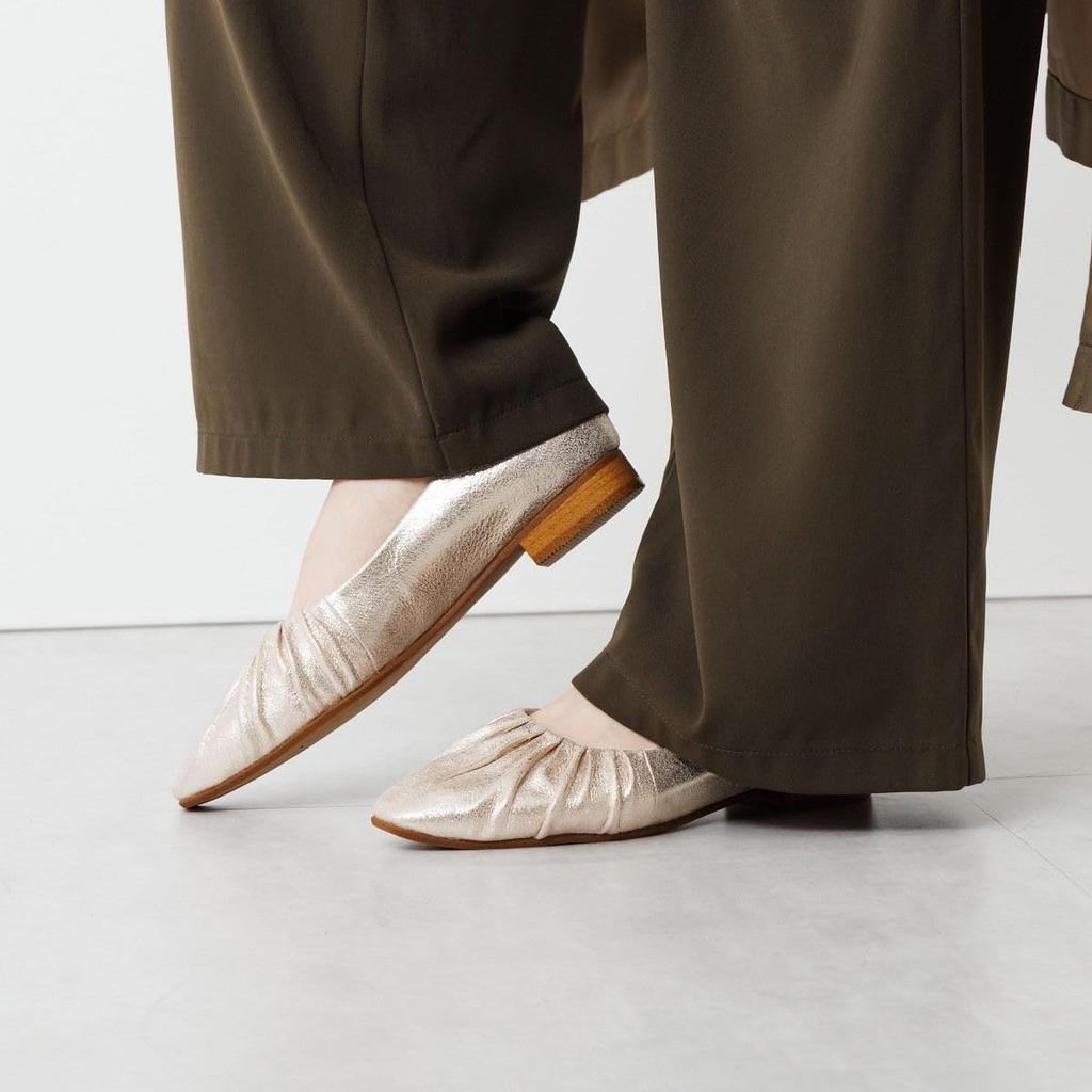 HIMIKO/Himiko/Gathered Flat Pumps/651101 Gold 225