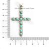 Natural Turquoise Cross Pendant, Anniversary Pendant, Round Multi Stone Pendant, 925 Sterling Silver Pendant, Arizona Turquoise Pendant