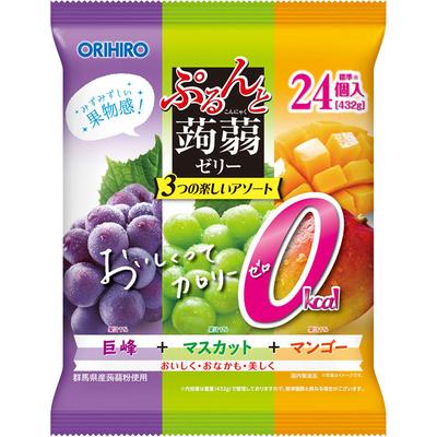 Jalea Orihiro Prandu Purunto Konnyaku (ORIHIRO) Purunto Konnyaku Zero Uva + Moscatel + Mango 18g x 24 Otros (revisar cerraduras, limpiadores de lengua, etc.) Gelatina
