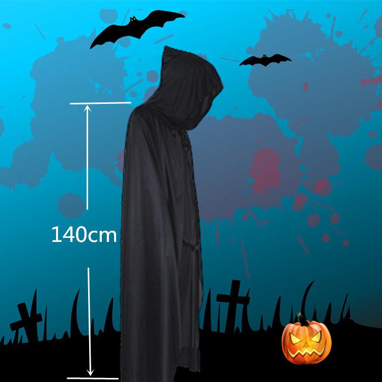 Grim Reaper Wizard Cloak: Black Magic Vampire Pirate Cape Costume