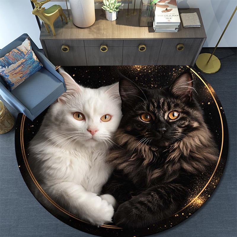 Cartoon Print Round Area Rug,Carpet Rug for Living Room Bedroom Sofa Playroom Decor,Non-slip Floor Mat