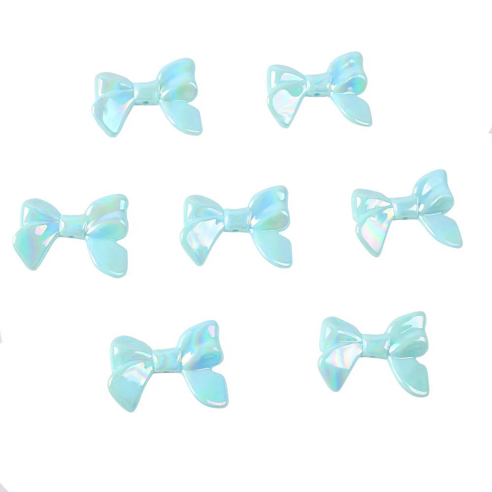 Acrylic Ab Plated Color Imitation Bow, Solid Color Beads, Straight Hole Loose Beads Diy Jewelry, Necklace, Hairpin, Beaded Material