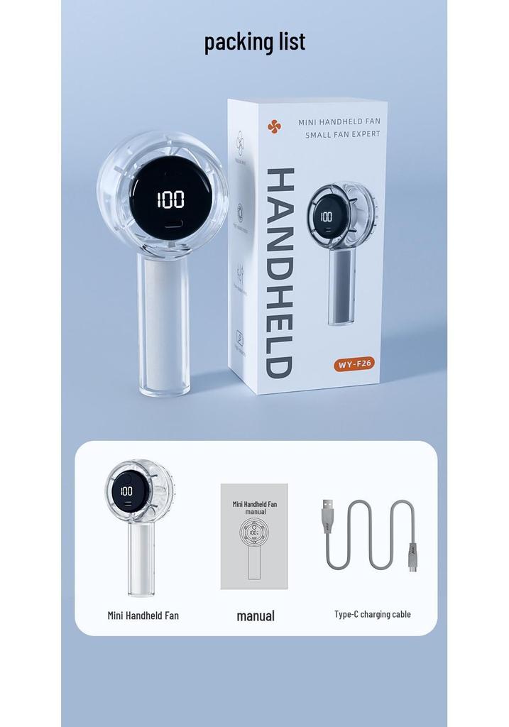 Portable Mini USB Rechargeable Handheld Fan with Brushless Motor for Dorms