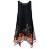Premium Quality Fashion Summer Plus Size Women Casual Sleeveless V-neck Printed Dress For Effortless Elegance
