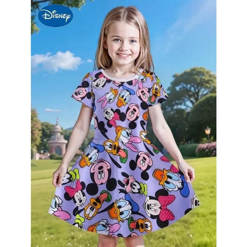Popolare Miniso Estivo Bambina Nuova Moda Vestito Ragazza Comodo Casa Esterno Cartone Animato Carino Vestito Stampa 3D