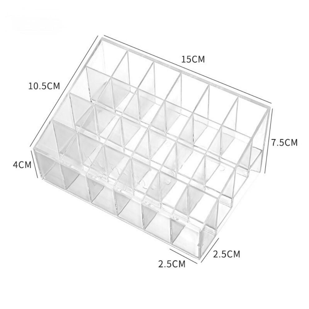 Transparent 24 Cell Cosmetics Storage Rack, Desktop Cosmetics Display Rack, Suitable For Lipstick, Eyeliner, Mascara Organizer