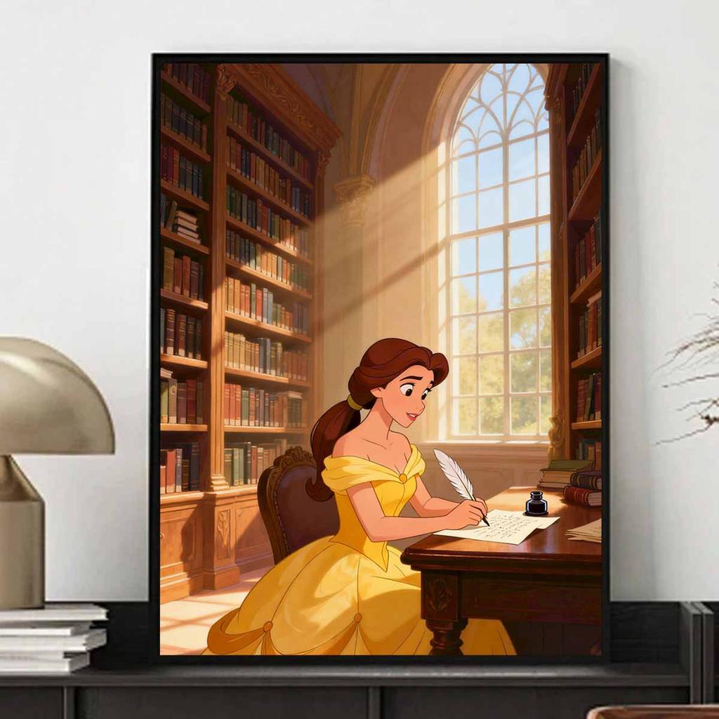 Disney Belle library reading 5D handmade diy diamond painting, home wall decoration