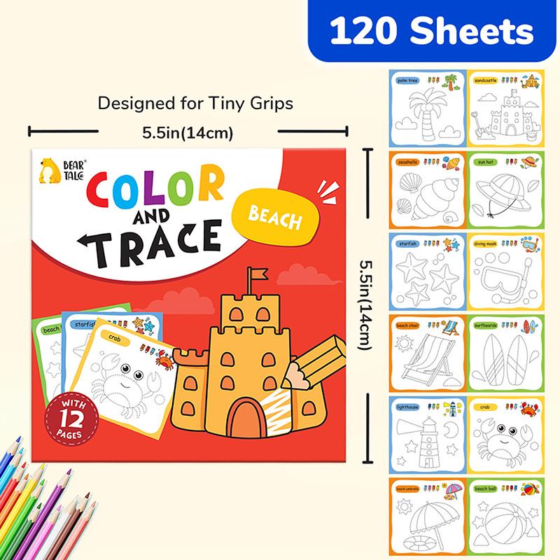 10 Book Set, Including 10 Cartoon Themes For Children s Coloring Book To Enhance Cognitive Thinking, Boys And Girls разноцветный