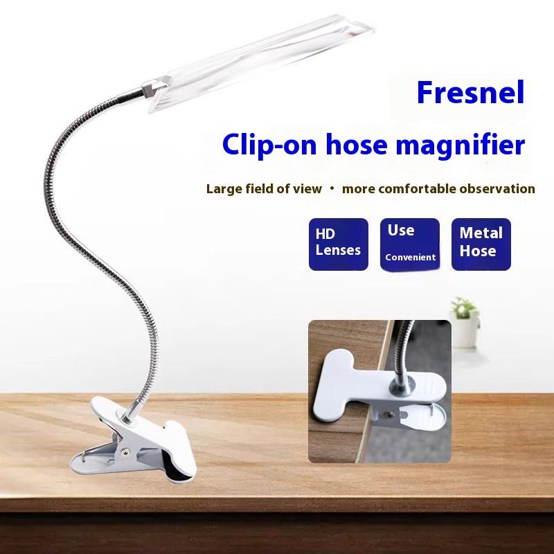 

Super Large Magnifier White Light Fresnel Magnifying Lens 4X Reading and Reading Hose Desktop Clip On Magnifying Glass