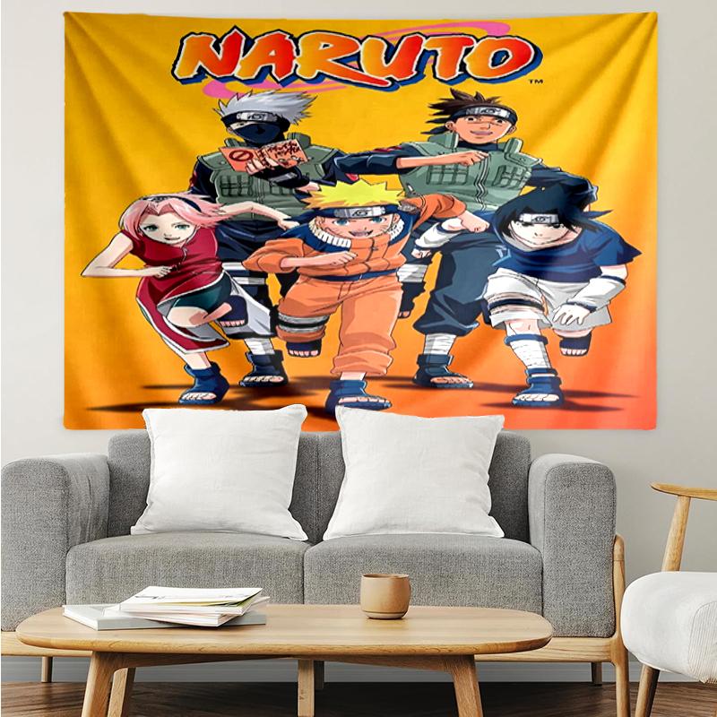Naruto Print Tapestry, Backdrop, Easy Setup, Ideal for Bedroom, Office & Living Room, with Aesthetic Wall Hanging Decor.