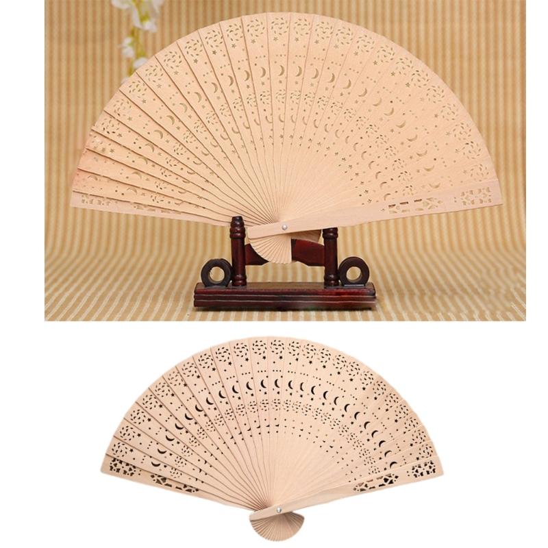 Portable Traditional Engraved Wooden Folding Fan With Lightweight Design Ideal For Cultural Celebrations