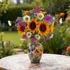Artificial Sunflower Bouquet for Wedding Bridal Holding Flowers Fake Silk Sunflower with White Small Daisy Flower for Bride Bridesmaid Wedding Party