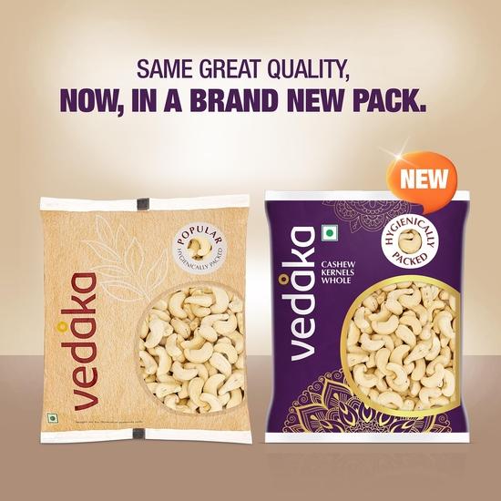 Vedaka Premium Roasted and Salted Cashews (Grade W320) | Premium Kaju nuts | 200g