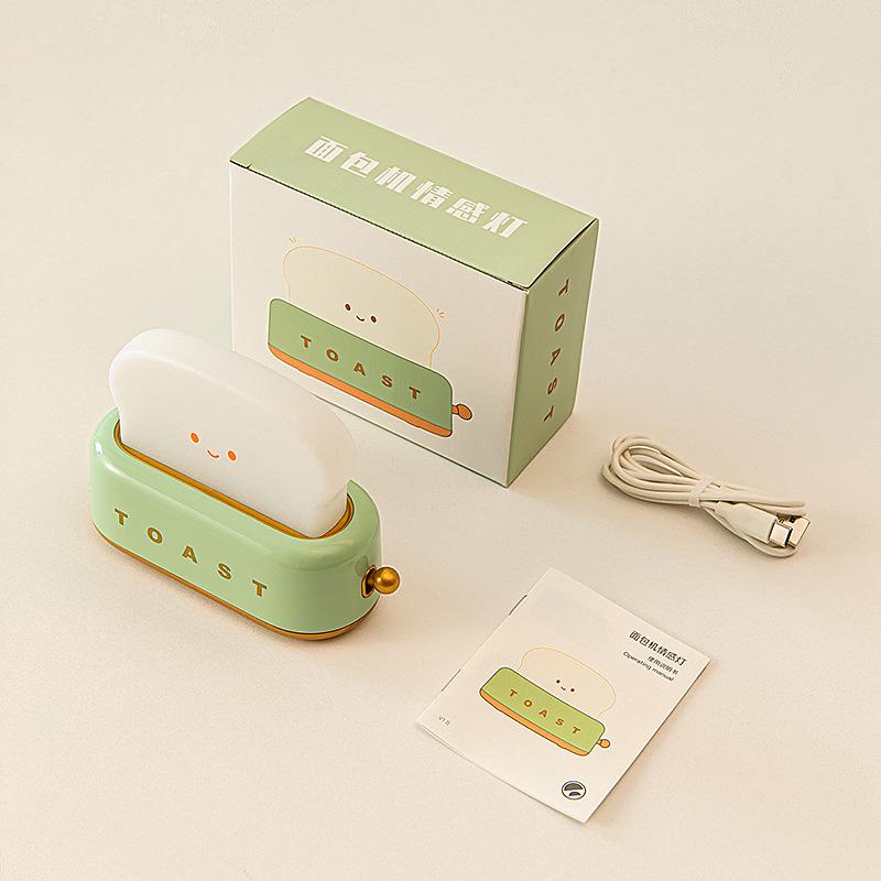 Creative Toast Bedside Lamp: Dimmable Night Light & Sleep Companion