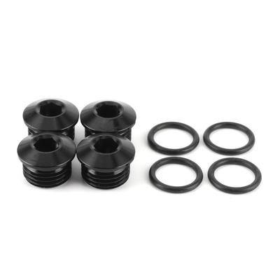 6AN Male Hex Head Socket with ORing Kit ORB Port Plug Aluminium Alloy Black Anodizing