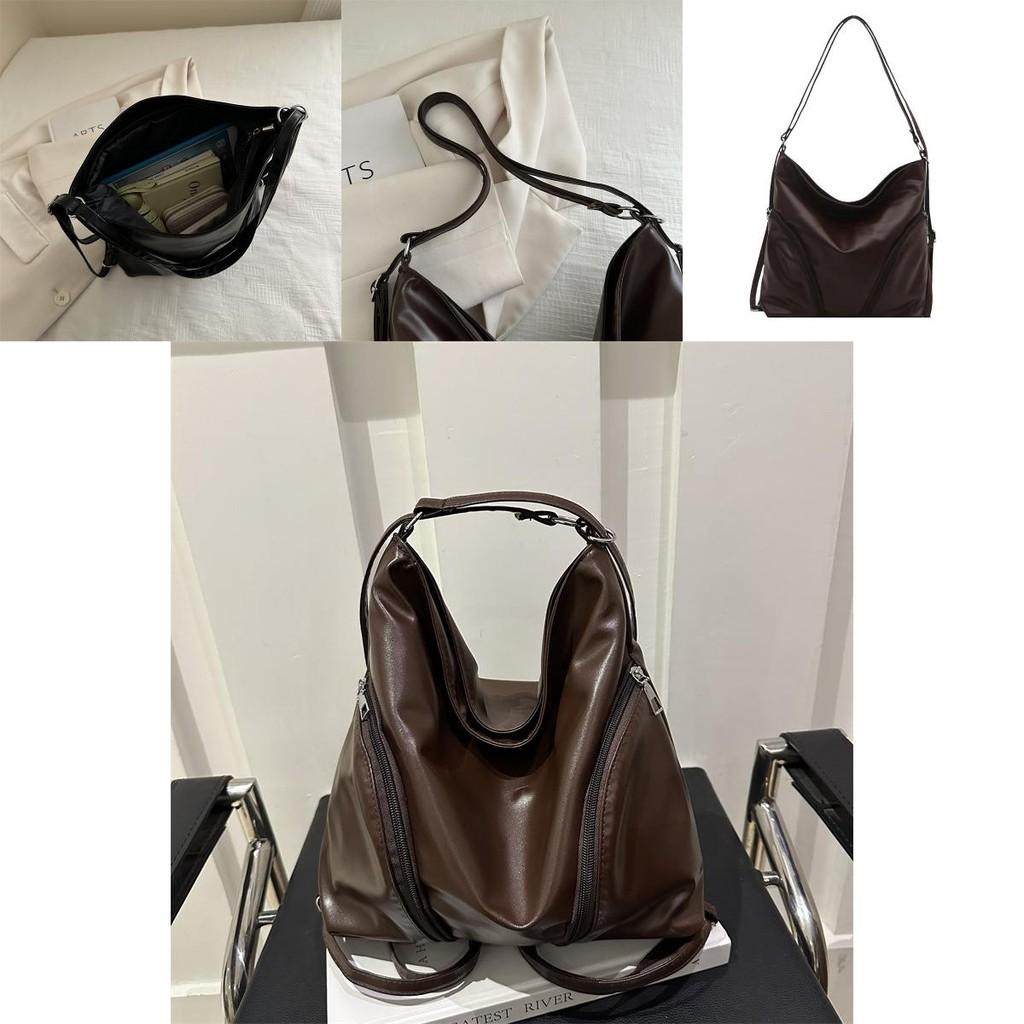 Pu Leather Large Capacity Tote Bag For Casual Daily Use With Multiple Pockets