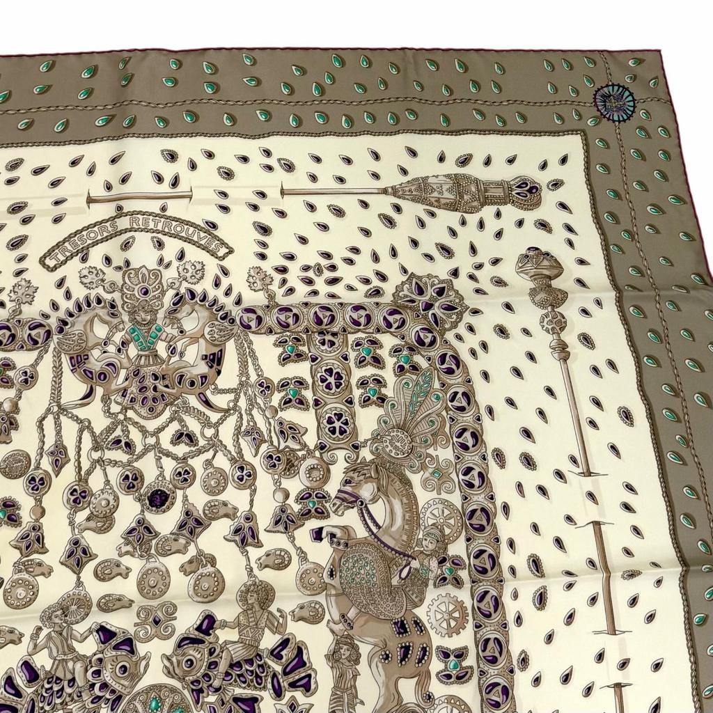 Excellent HERMES scarf TRESORS RETROUVES Hidden Treasures Multi silk Women Used