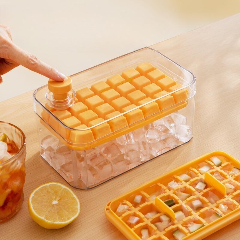 28 Panel Press Type Ice Tray Creative Light Luxury Summer Large Capacity One Press Ice Dispensing Household Ice Making Mold